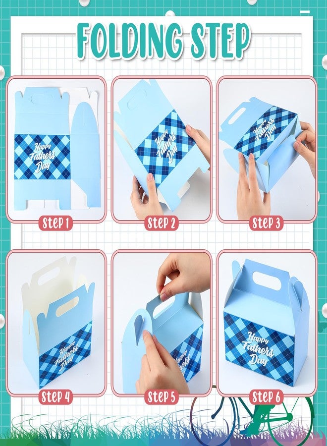 Motipuns 48 Pcs Father's Day Gift Boxes Small Candy Boxes Party Favors with Best Dad Ever Theme Paper Cookie Boxes with Handle Gable Boxes for Party Supplies Treats and Small Gifts, 6 Styles - Image 4